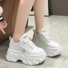 Fashion Rimocy White Black Chunky Sneakers Women Spring Autumn Thick Bottom Dad Shoes Woman Fashion PU Leather Platform Sneakers Ladies