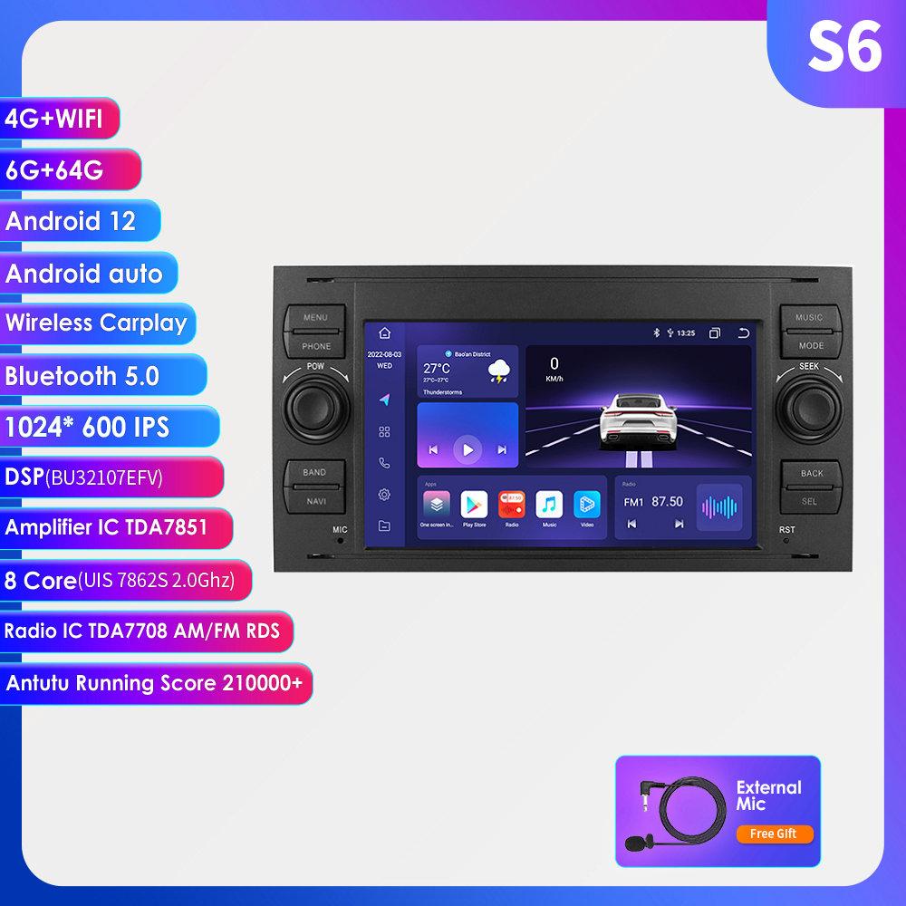 Car Radio Hizpo 2din 7''Android AutoRadio GPS for Ford Mondeo S-max Focus C-MAX Galaxy Fiesta Transit Fusion Connect Kuga Multimedia Navi Carplay Auto