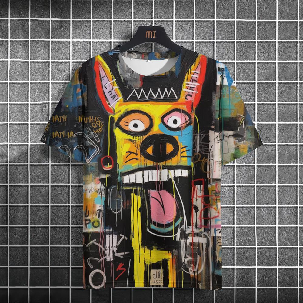 Funny Men's T-shirt 3D Printed Cat Tees Casual Pullover For Men Summer Sweatshirt Tops Loose Daily Short Sleeve Tees