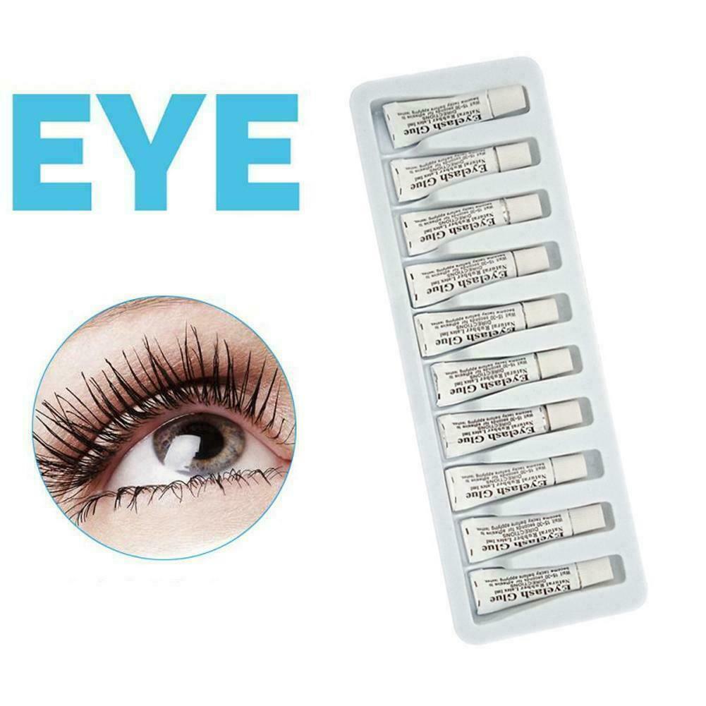 10x Natural Rubber Latex Eyelash Waterproof White Glue Eye False Eyelash N5C1
