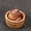 Car Decoration Pottery Clay Capybara Sculpture Creative Exquisite Tea Pet Model Cute Mini Decorative Souvenir Desktop
