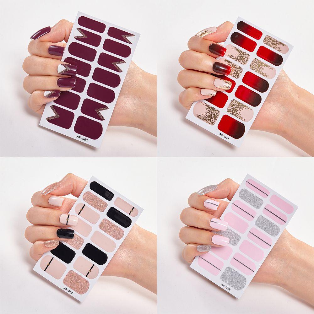 Girls Press On Nail Self Adhesive Nail Polish Strips Nail Art Decal Nail Stickers Full Nail Wraps