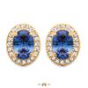 [R1165] - Gold Plated Earrings 'Sissi' Blue White Gold - 10x8 Mm