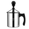 MERMOO YILAN Milk Frother, Stovetop Safe, Teflon Coated, 400ML, Stainless Steel, Black, Portable Coffee Maker for Espresso, Latte, and Macchiato, for