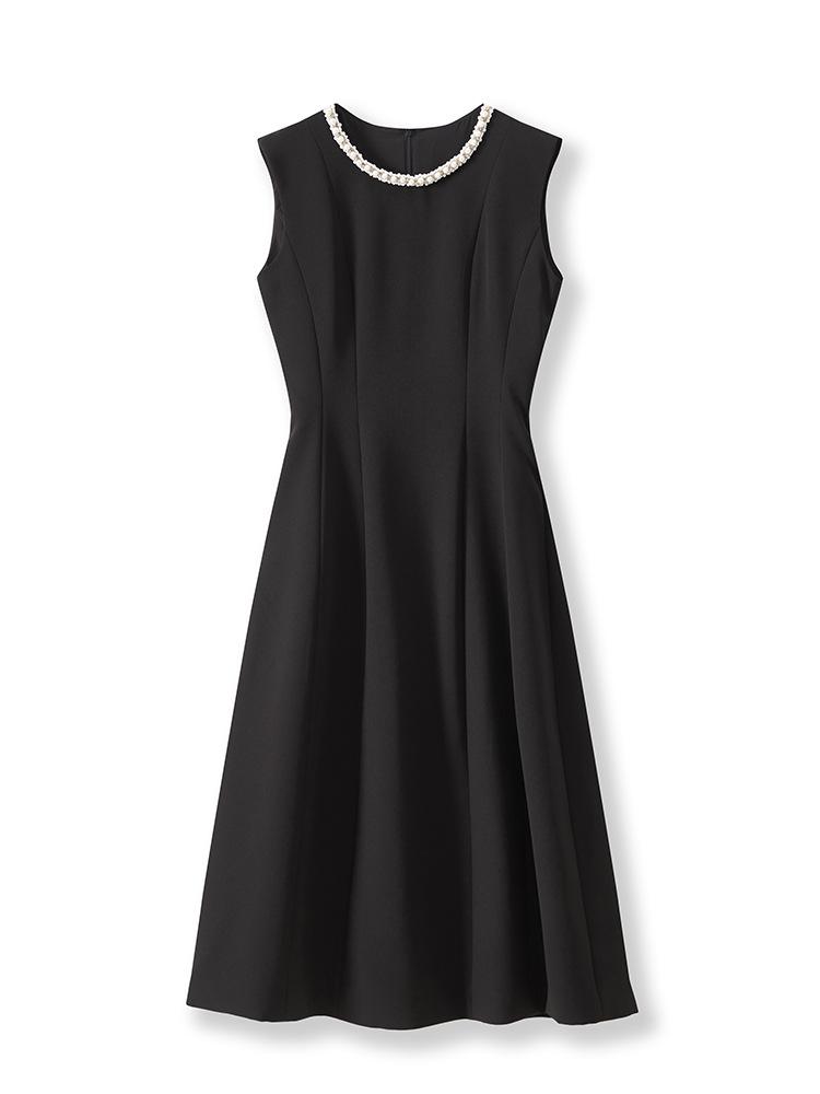 Early Autumn Light Luxury Hepburn-Style Sleeveless Waist-Hugging Dress for Women