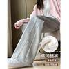 Gray Sweatpants Women's Autumn and Winter Velvet New Casual Small Narrow Version Straight Banana Wide-leg Pants