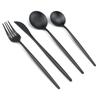 4Pcs Black Cutlery Set 18/10 Stainless Steel Dinnerware Set Knife Fork Dessert Spoon Dinner Tableware Kitchen Silverware Flatware Set