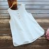 Women Casual Plus Size Linen Cotton Tops Tee Vintage Solid Color Sleeveless Loose Vest Harajuku Vintage Style Shirt Top