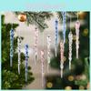 Decor Christmas Tree Snowflake Hangings Ornaments Set Ice Pendant Sculpture