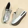 Silver Gold Snake Pattern Sneakers Women 2024 Spring Slip On Height Increase Sneaker Woman Plus Size Pu Leather Loafers Shoes 42