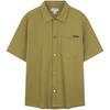 Classic Label Vintage Workwear Style Loose Short Sleeve Shirt Men Shirts 4RC114G