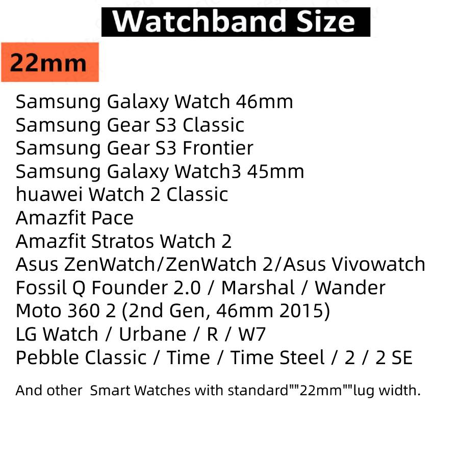 22mm Watch Band For Samsung Galaxy Watch 46mm 42mm Active 2 Gear S3 Frontier Strap Huawei Watch GT 2e Strap Amazfit Bip 47 44
