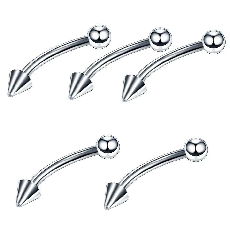 Body Piercing Zircon 14G Stainless Steel Nose Ear Belly Lip Tongue Ring Captive Bead Eyebrow Bar Piercing Lot Zircon for Sexy
