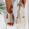 Women's Solid Color Elegant Sandals Lightweight Flat Elastic Strap Vacation Shoes Summer