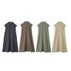 Single Breasted Short Sleeve Cotton Linen Shirt Dress Women's Loose Lapel Solid Casual Maxi Dresses