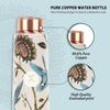 Pure Copper Water Bottle 900 Ml with Glass Set Best Tamba In Printed Design (900 Ml 2x 300 Ml)