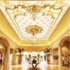 Ceiling 3d Wallpaper European Style Luxury Gold Pattern Soft Beige Stone Ceiling Murals Living Room Hotels Lobby Mural