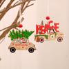 Christmas Painted Wooden Pendant Christmas Decorations Christmas Tree Colorful Old Man Car Pattern Pendant