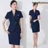 Women's Black Short-Sleeve Professional Suit Set for Summer Reception and Workwear