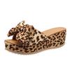2024 Summer Women's Sandals Platform Retro Sandals Woman Fashion Bow Leopard Beach Slippers Women Plus Size