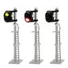 Scenery Collection Traffic Signal Light Signal Silver Metal Light Pole 3 Pieces Railway Model Building Model Diorama Scenery Collection Education DIY