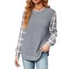 Fashionable Women's Long Sleeved Lightweight Sweater Loose Round Neck Top