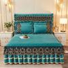 Luxury Lace Embroidery Bed Sheet Thick Velvet Quilted Bed Skirt Queen Size Warm Soft Plush Bedspread Not Included Pillowcase