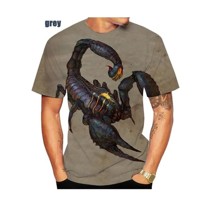 New Summer 3d Printed T Shirts Fashion Sweatshirt New Trend Animal Scorpion Pattern Tops Streetwear Scorpion Plus Size T-shirts