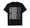 Poker Hands Cheat Sheet Cards Casino Game Funny Player Gift T-Shirt
