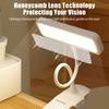 360° Flexible Table Lamp With Clip Stepless Dimming Led Desk Lamp Rechargeable Bedside Night Light For Study Reading Office Work