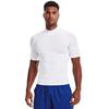 UA Heat Gear Armor Compression Short Sleeve Mock Neck Shirt Training White Black M Men's