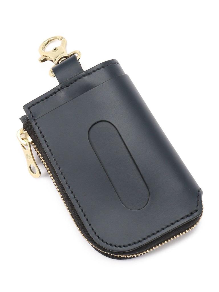 Key Case Leather Genuine Leather Cowhide Unisex Zip Type Discolored [IL BISONTE] Women's Men's