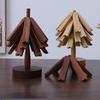 4pcs Tree Design Stand Wooden Trivets Decorative Anti Scald Heat Resistant Table Mat Coaster Wood Placemats Pot