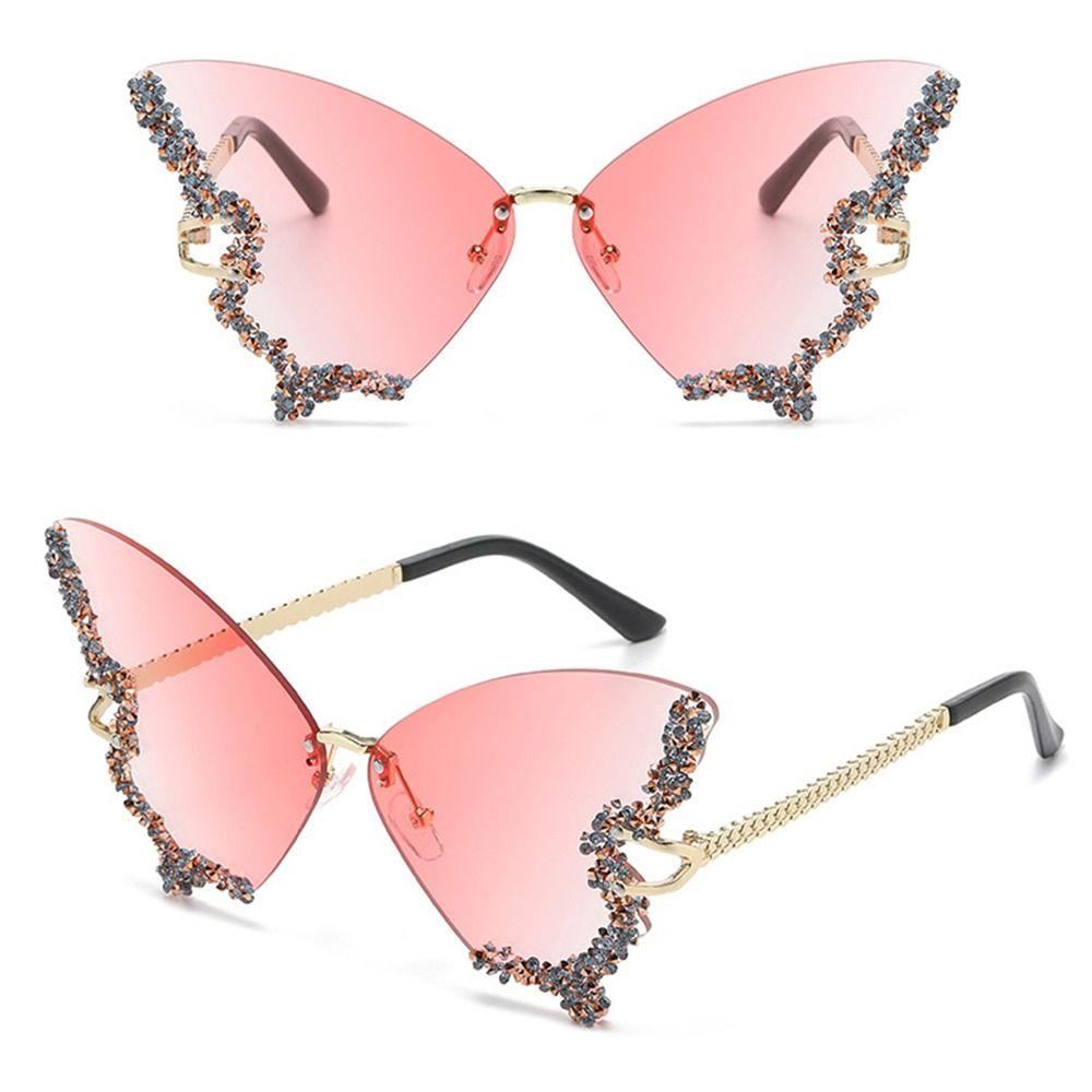 Eyewear Diamond Ladies Shades Bling Sun Glasses Butterfly Sunglasses Purple Sunglasses for Women
