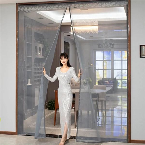 1 Set Summer Door Screen Net Anti Mosquito Insect Fly Bug Curtains Net Automatic Closing Door Screen Kitchen Curtains Magnet Net