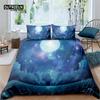 Landscape Starry Sky Duvet Cover Microfiber 3D Print Galaxy King Queen Bedding Set For Kids Teen Boys Girls Gift Bedroom Decor