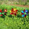 Reflective Pinwheels with Stakes Bird Repellent Wind Spinner Scare Birds Animals Away Multicolor Glittery Pinwheels for Garden Yard Lawn Porch