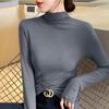 Modal Semi-turtleneck Bottoming Shirt Women's Summer Long-sleeved T-shirt with New Women's Clothing Thin Black Top