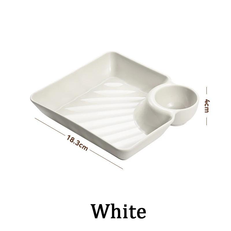 Пластиковая тарелка с соусом, квадратная тарелка с держателем для соуса, тарелка для суши, жареная курица и картофель фри, разделенная тарелка
