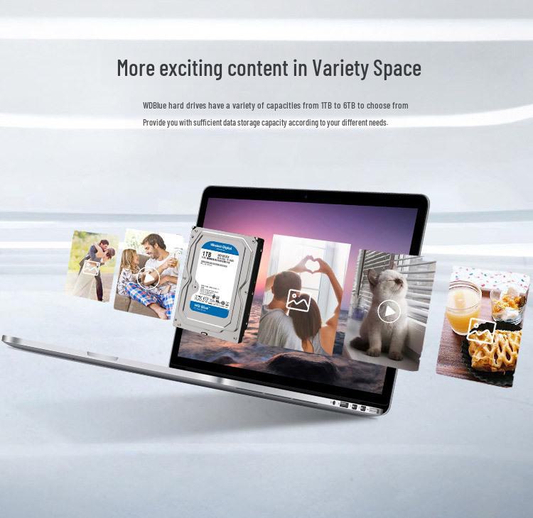 WD Blue 3.5" Mechanical Hard Disk, Available In 1TB, 2TB, 4TB, 6TB, with 5400 or 7200 RPM Options.