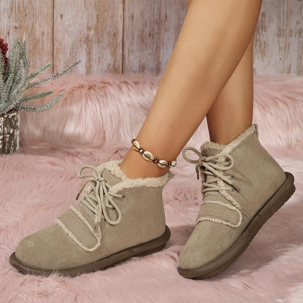 Fashion Soft Soled Snow Boots for Women 2024 Autumn and Winter New Cashmere Warm Lightweight All Casual Woolen Cotton Shoes