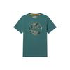 Timberland Outdoor Casual Breathable Round Neck Printed Short Sleeve T-Shirt Men Tops Blue-Green A61KD-CL6