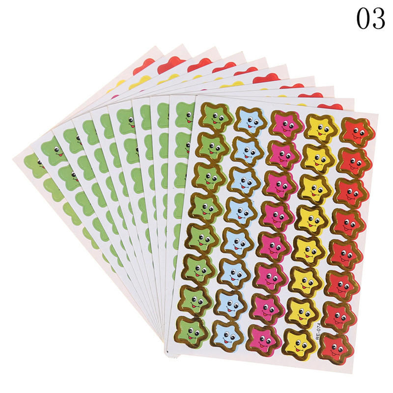 10Sheets Star Sticker School Kids Rewards Encouragement Craft Diy Toy Gift Kawaii