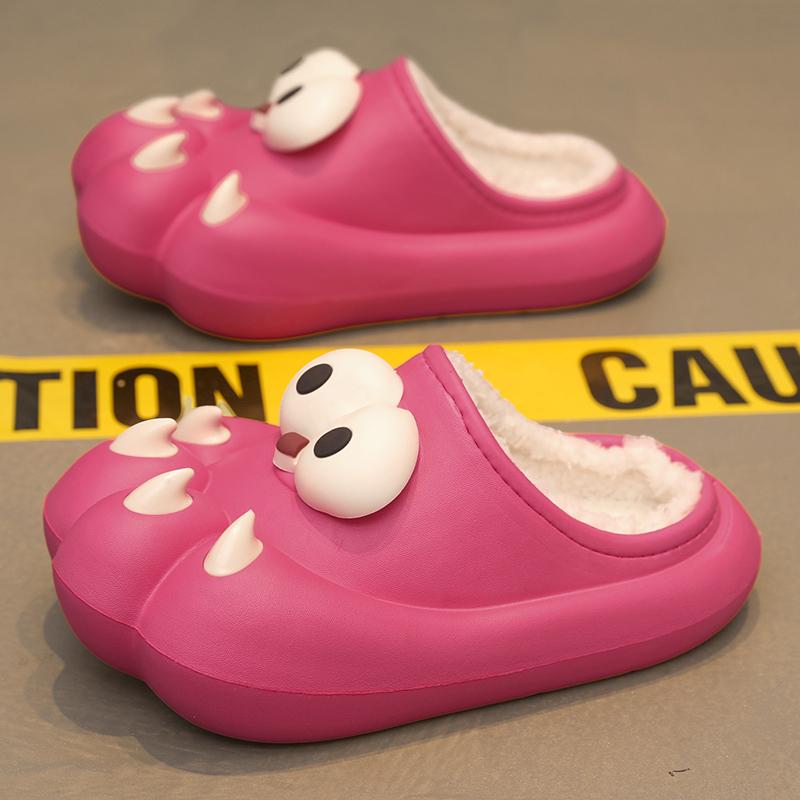 Winter Couple Plus Size Fashionable Lightweight and Plush Warm Slippers Cotton Shoes Men's and Women's Casual Cotton Slippers 36-45