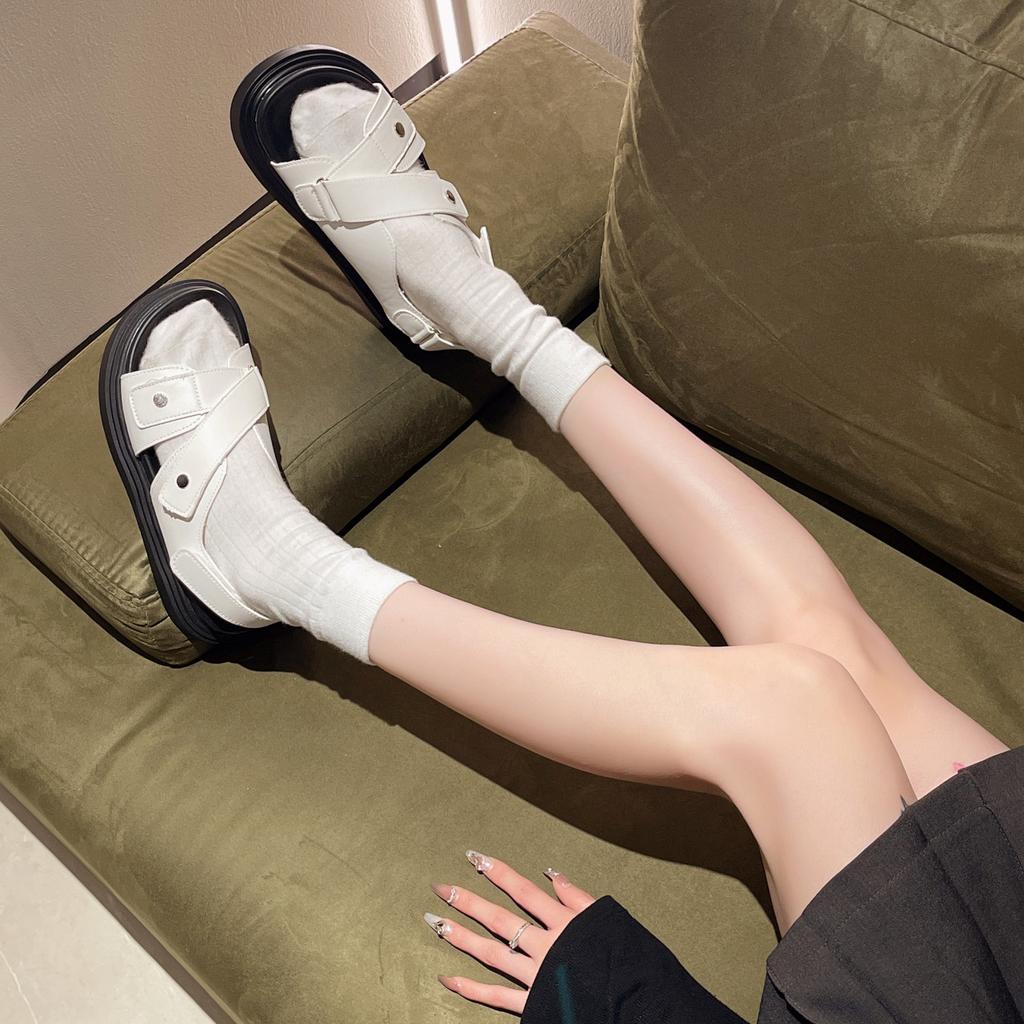 Velcro Platform Open-toed Sandals Women's Summer New Fashion Versatile Casual Soft-soled Beach Roman Shoes