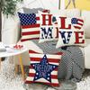 New Home American Flag Letter Print Sofa Office Linen Pillow Cover Cushion Cover