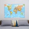 World Map Detailed Wall Poster Clear Printed Canvas Painting Decorative Hanging Picture Office Home School Supplies