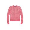 Polo Crew Neck Striped Solid Slim Fit Long Sleeve Sweater Women Sweater Coral-Pink 211935303-001
