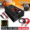 6000W Auto Car Inverter DC 12V To AC 110V/220V Dual USB Intelligent Power Inverter LCD Display Car Electric Home Appliances