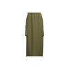Originals Three Stripes Cargo Skirt Solid Logo Long Sports Casual Skirt Women Skirts Dark-Olive-Green IY9494
